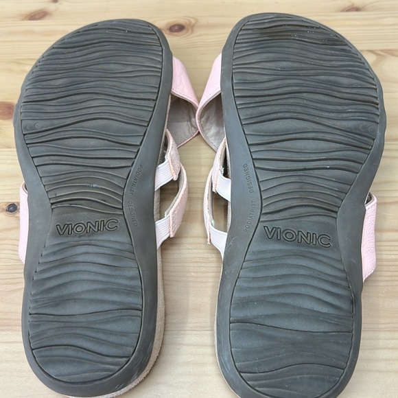 Vionic Zarie Roze Leather Sandals Sz 8.5W Slide On Adjustable Straps EUC - Picture 7 of 11